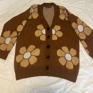 Flower printed cardigan